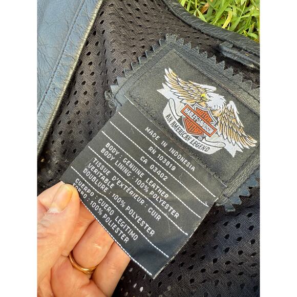 Harley Davidson Leather Vest size Large - Picture 4 of 6